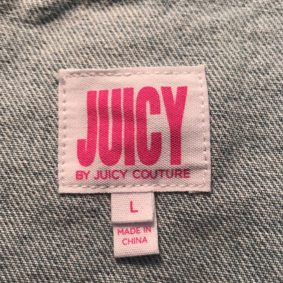 🆕 Juicy Couture Tattoo Patch Denim Jacket L - Picture 11 of 13
